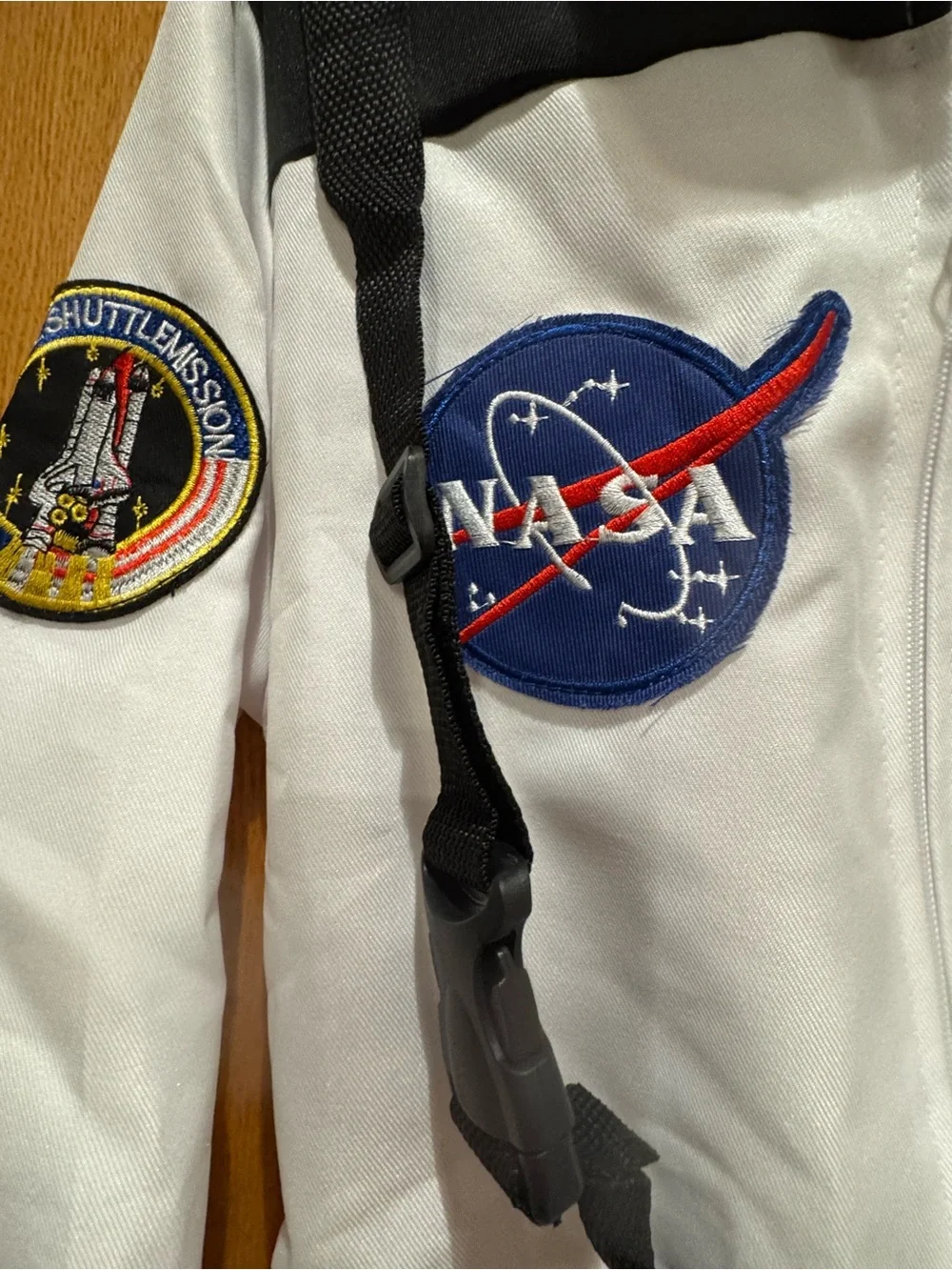 Kids White and Black NASA-Style Astronaut Jumpsuit Costume